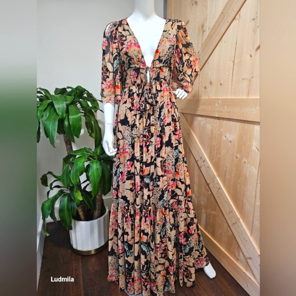 LOVE SAM size XS dark‎ wonder floral print dress - Picture 1 of 10